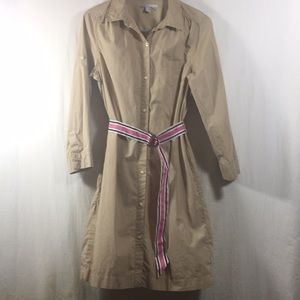 Old Navy Khaki Button Front Tab Sleeve Dress